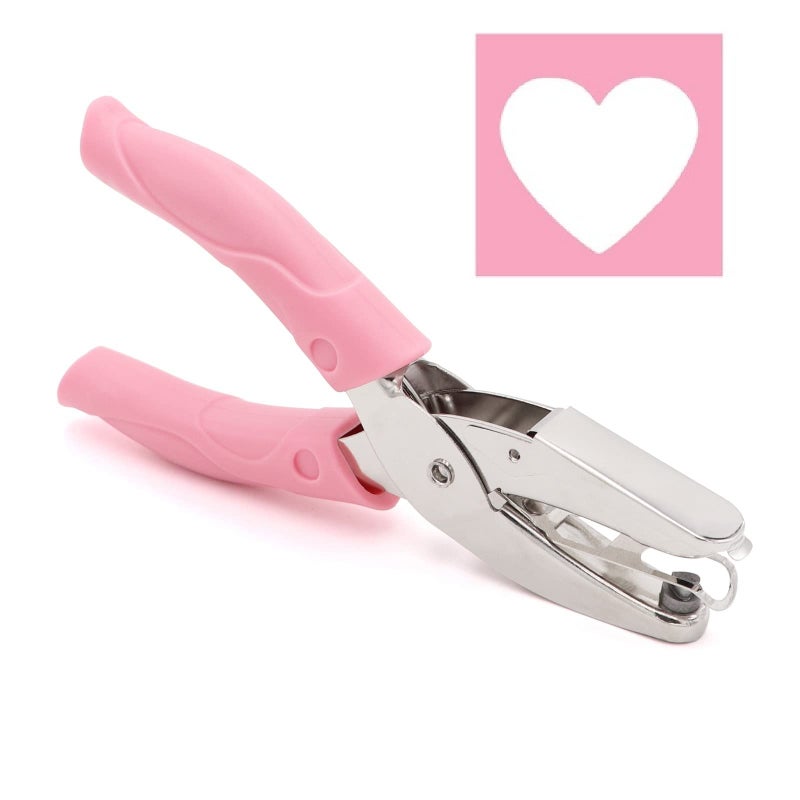 Taxutor 1/4 Inch Heart Shaped Hole Punch with Soft-Handled Punchers for Paper - Image 1